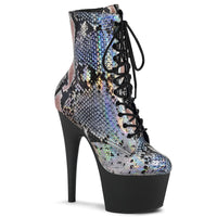 7 Inch Heel, 2 3/4 Inch Platform Lace-Up Front Ankle Boot, Side Zip - ADORE-1020SP