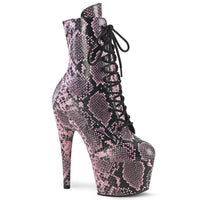 7 Inch Heel, 2 3/4 Inch Platform Lace-Up Mid Calf Boot, Side Zip - ADORE-1020SPWR