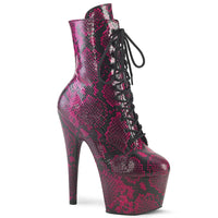 7 Inch Heel, 2 3/4 Inch Platform Lace-Up Mid Calf Boot, Side Zip - ADORE-1020SPWR