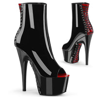 7 Inch Heel,2 3/4 Inch Platform Peep Toe Corset Style Ankle Boot,Side Zip - ADORE-1025