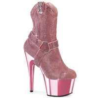 7 Inch Heel, 2 3/4 Inch Platform RS Embellished Ankle Boot, Side Zip - ADORE-1029CHRS