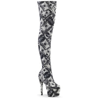 7 Inch Heel, 2 3/4 Inch Platform Stretch Thigh Boot, Side Zip - ADORE-3000DP