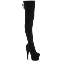 7 Inch Heel, 2 3/4 Inch Platform Stretch Pull-On Thigh High Boot - ADORE-3008