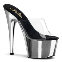 7 Inch Heel, 2 3/4 Inch Chrome Plated Platform Slide - ADORE-701