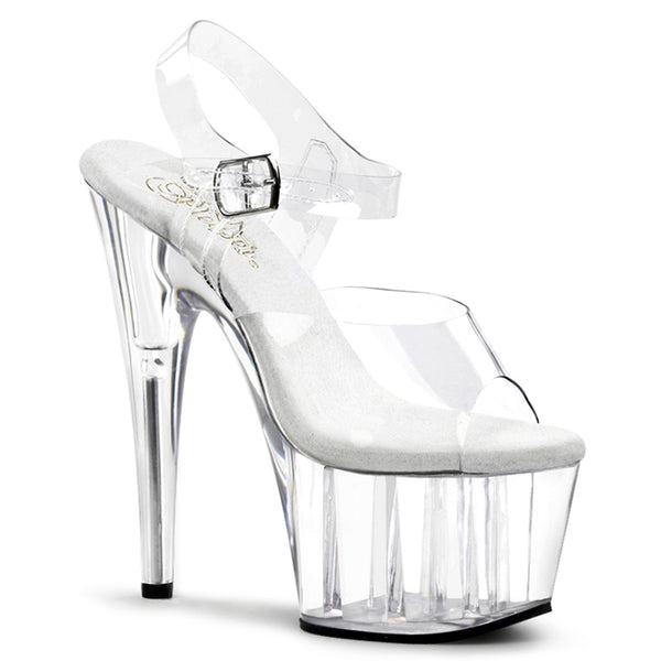 7 Inch Heel, 2 3/4 Inch Platform Ankle Strap Sandal - ADORE-708