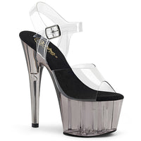 7 Inch Heel, 2 3/4 Inch Tinted Platform Ankle Strap Sandal - ADORE-708T