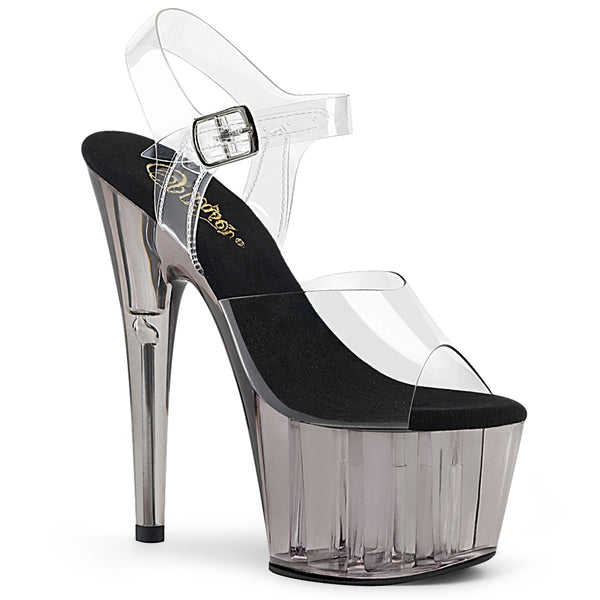 7 Inch Heel, 2 3/4 Inch Tinted Platform Ankle Strap Sandal - ADORE-708T