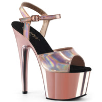 7 Inch Heel, 2 3/4 Inch Platform Ankle Strap Sandal - ADORE-709HGCH