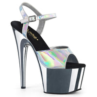 7 Inch Heel, 2 3/4 Inch Platform Ankle Strap Sandal - ADORE-709HGCH