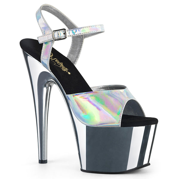 7 Inch Heel, 2 3/4 Inch Platform Ankle Strap Sandal - ADORE-709HGCH