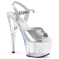 7 Inch Heel, 2 3/4 Inch Tinted Platform Ankle Strap Sandal - ADORE-709HT
