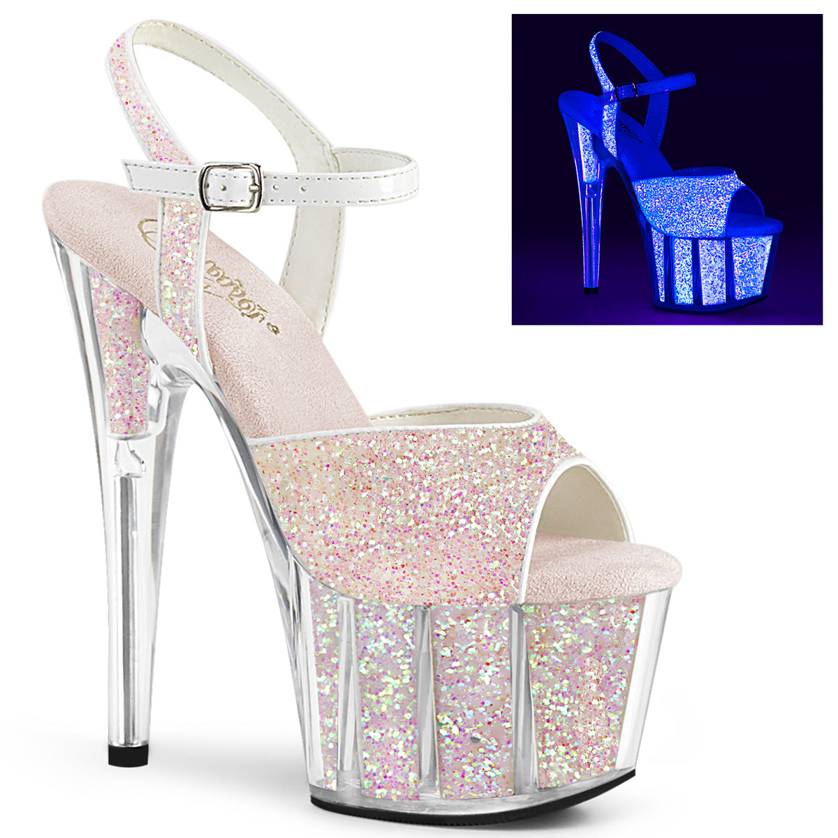 ADORE 710UVG Opal Stripper Shoes Pleaser Shoe Sale Platform Sandal BootyCocktails