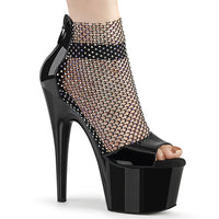 7 Inch Heel, 2 3/4 Inch Platform Close Back Shootie Sandal, Back Zip - ADORE-765RM