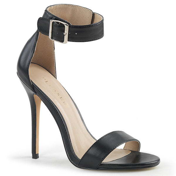 5 Inch Heel, Closed Back Sandal w/ Buckled Ankle Strap - AMUSE-10