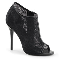 5 Inch Heel, Open Toe Bootie w/ Lace Overlay Lace Mesh - AMUSE-56