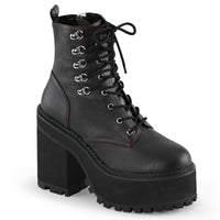 4 3/4 Inch Heel, 2 1/4 Inch Platform D-Ring Lace-Up Ankle Boot, Side Zip - ASSAULT-100