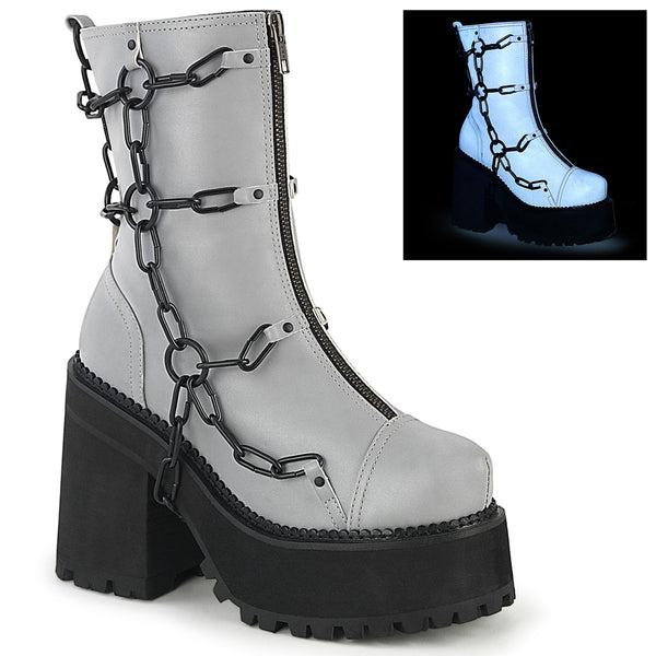 4 3/4 Inch Heel, 2 1/4 Inch Platform Ankle Boot, Front Zip - ASSAULT-66