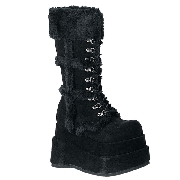 4 1/2 Inch Platform Goth Punk Stacked Vegan Suede Calf BT - BEAR-202