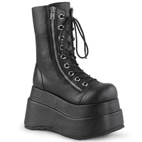 4 1/2 Inch Tiered Platform Lace-Up Mid-Calf Boot, Inner & Outer Zip - BEAR-265