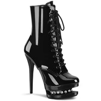 6 Inch Heel, 1 1/2 Inch Platform Lace-Up Front Ankle Boot, Side Zip - BLONDIE-R-1020