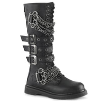 1 1/4 Inch Heel 20 Eyelet  Knee High Combat Boot, Side Zip - BOLT-450