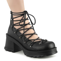 2 3/4 Inch Heel, 1 Inch Platform Lace-Up Ankle High Shoe - BRATTY-32