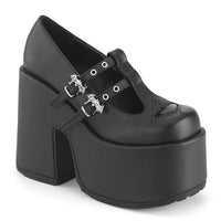 5 Inch Chunky Heel, 3 Inch Platform Eyelet Double T-Strap Maryjane - CAMEL-55