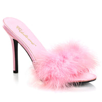 4 Inch Heel Marabou Fur Slipper - CLASSIQUE-01F