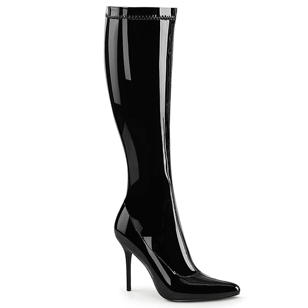 4 Inch Heel Stretch Knee Boot, Side Zip - CLASSIQUE-2000