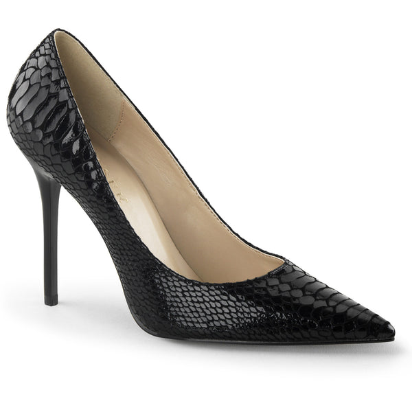 4 Inch Pointed-Toe Snake Print Leather Pump - CLASSIQUE-20SP
