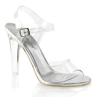 4 1/2 Inch Heel, 1/4 Inch Platform Ankle Strap Sandal - CLEARLY-408
