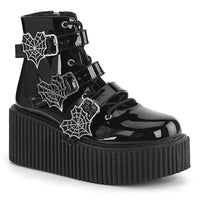 3 Inch Platform Lace-Up Ankle High Creeper w/ Buckle straps - CREEPER-260