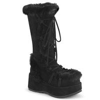 2 3/4 Inch Platform Lace-Up Mid-Calf Boot, Side Zip - CUBBY-311