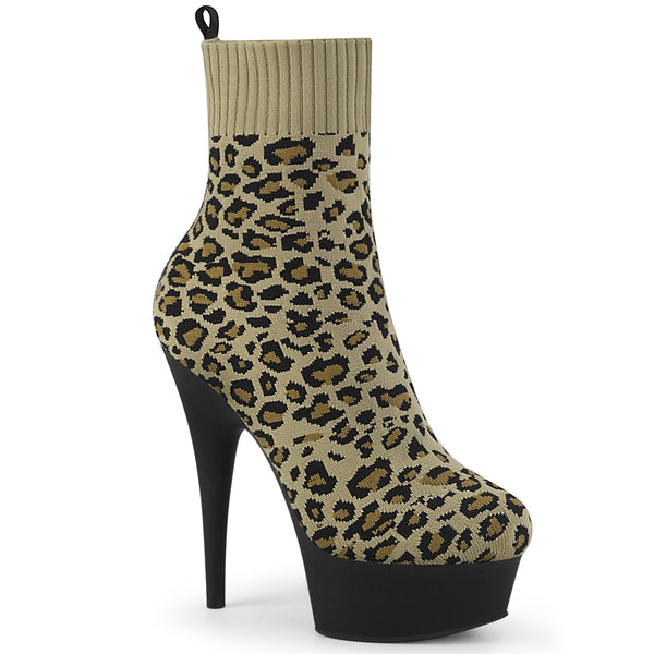 6 Inch Heel, 1 3/4 Inch Platform Pull-on Stretch Sock-Like Ankle Bootie - DELIGHT-1002LP