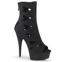 6 Inch Heel, 1 3/4 Inch Platform Peep Toe Cutout Ankle Boot, Back Zip - DELIGHT-1014