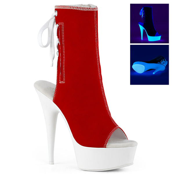 6 Inch Heel, 1 3/4 Inch Platform Open Toe/Heel Ankle Boot, Side Zip - DELIGHT-1018SK
