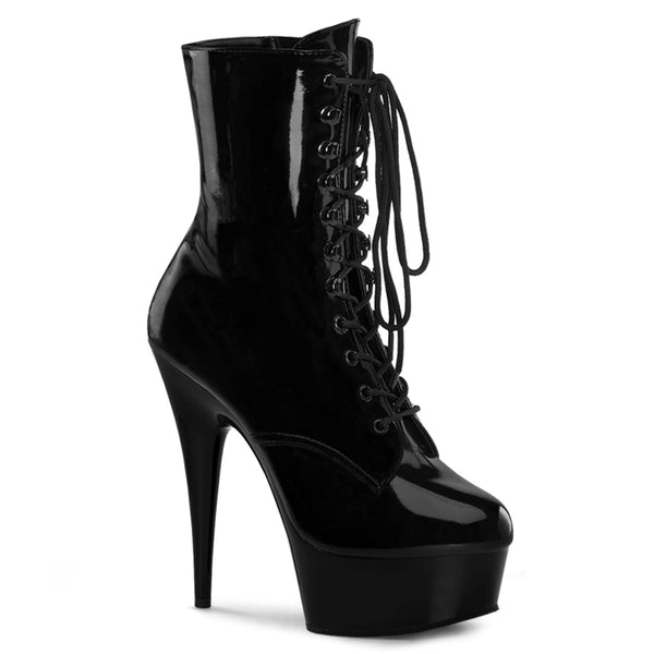 6 Inch Lace-Up Platform Ankle Boot, Side Zip - DELIGHT-1020