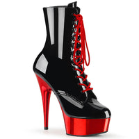 6 Inch Heel, 1 3/4 Inch Platform Lace-up Ankle Boot, Side Zip - DELIGHT-1020