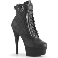 6 Inch Heel, 1 3/4 Inch Platform Lace-Up Front Ankle Bootie, Side Zip - DELIGHT-600-05