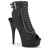 6 Inch Heel, 1 3/4 Inch Platform Open Toe/Heel Ankle Boot, Side Zip - DELIGHT-600-18