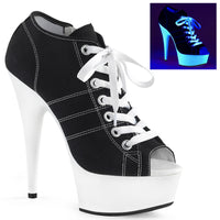 6 Inch Heel, 1 3/4 Inch P/F Open Toe Sneaker, Side Zip - DELIGHT-600SK-01