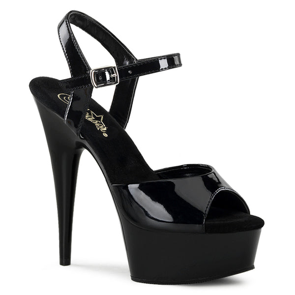 6 Inch Heel, 1 3/4 Inch Platform Ankle Strap Sandal - DELIGHT-609