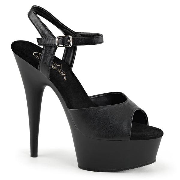 6 Inch Heel, 1 3/4 Inch Platform Ankle Strap Sandal - DELIGHT-609