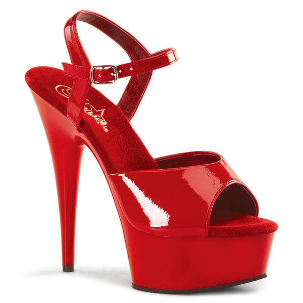 6 Inch Heel, 1 3/4 Inch Platform Ankle Strap Sandal - DELIGHT-609