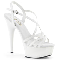6 Inch Heel, 1 3/4 Inch Platform Criss-Cross Strap Sandal - DELIGHT-613