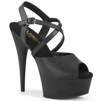 6 Inch Heel, 1 3/4 Inch Platform Criss Cross Ankle Strap Sandal - DELIGHT-624-1