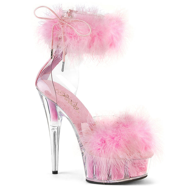 Pleaser ADORE-724F Baby Pink Fluffy Heels