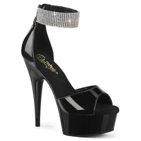 6 Inch Heel, 1 3/4 Inch Platform Close Back Sandal w/RS, Back Zip - DELIGHT-625