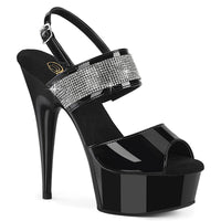 6 Inch Heel, 1 3/4 Inch Platform Sling Back Ankle Strap Sandal - DELIGHT-639
