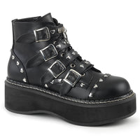 2 Inch Platform Lace-Up Front/Buckle Strap Ankle Boot, Side Zip - EMILY-315